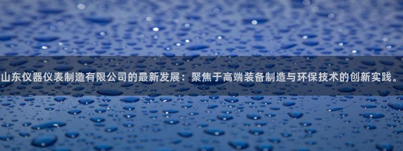 天宏娱乐怎么注册：山东仪器仪表制造有限公司的最新发展：聚焦于