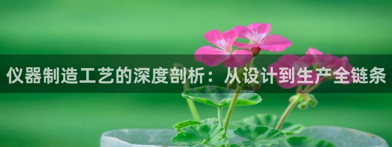 天宏娱乐胡叔：仪器制造工艺的深度剖析：从设计到生产全链条